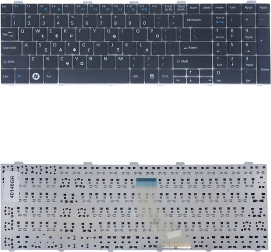 Greek Laptop Keyboard Fujitsu Lifebook A530 A531 Ah512 Ah530 Ah531 Nh571 Cp515905-01 Cp490711-02 Aefh2000010 Gr Black Frame Code 40148gr