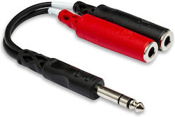 Hosa 6.3mm male - 2x 6.3mm female