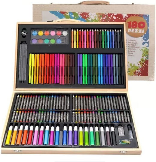 Painting Set in Case Wooden 47.5x29.5cm 180pcs