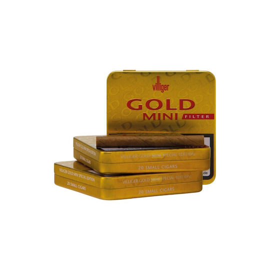 Villiger Mini Gold Filter Cigarillos 20s Πουράκια Γερμανίας 83mm 20 Πουράκια