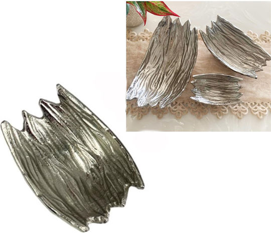 Galifas Διακοσμητική Πιατέλα Μεταλλική Γκρι 22x39.5x14εκ.