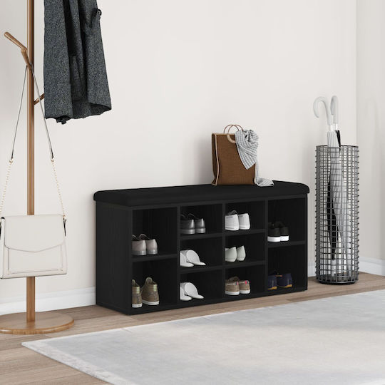 Eingangsmöbel mit Schuhschrank & Bank Black Oak 100x30x48cm