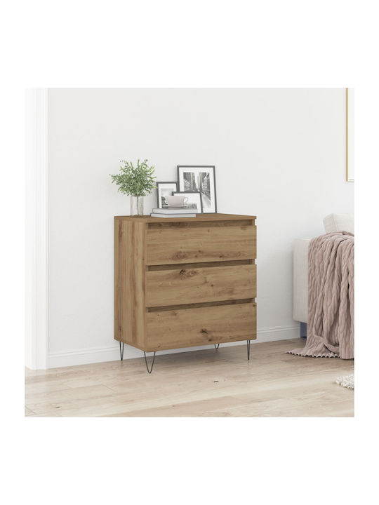 Wooden Chest of Drawers Walnut 60x35x70cm