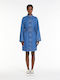 Mini Shirt Dress Dress Navy Blue
