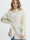 Women's Striped Long Sleeve Shirt Beige Light