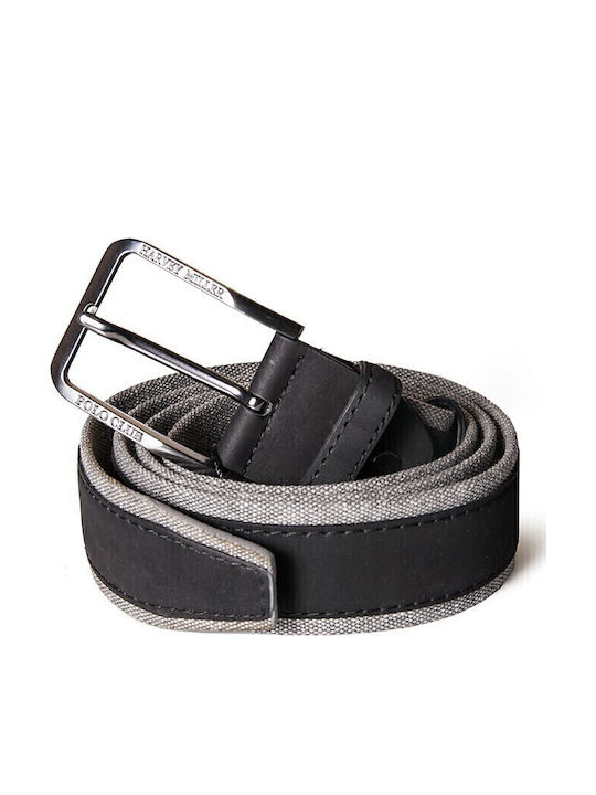 Harvey Miller Herren Gürtel Stoff Gray