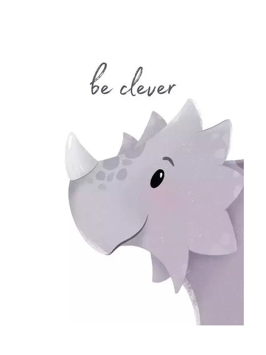 Kids Framed Wall Painting With Dinosaur Be Clever 30x40cm