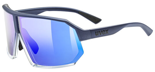 Uvex Cycling Glasses with Black Frame & Mirror / Transparent Lenses