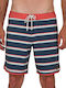 Boardshort Ανδρικό Μαγιό Βερμούδα Navy Μπλε με Ρίγες