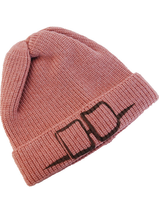 Beanie Beanie with Rib Knit in Pink color