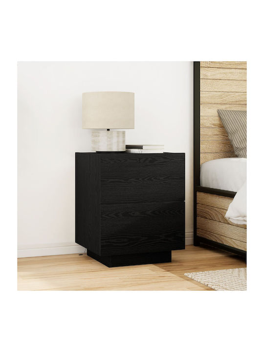 Κομοδίνο από Μασίφ Ξύλο Μαύρη δρυς 45x40x55cm