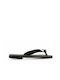 Leder Flache Sandalen für Damen in Schwarz Farbe