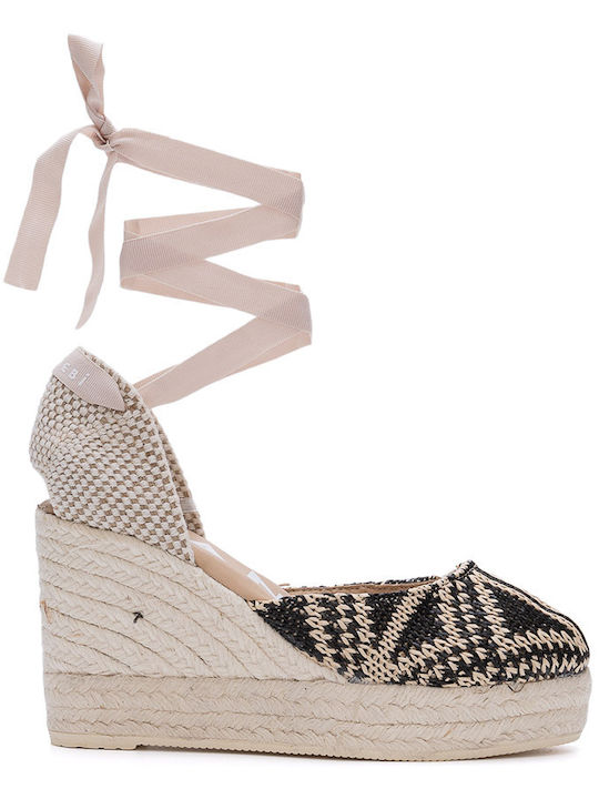 Damenplattformen im Espadrilles-Stil Schwarz