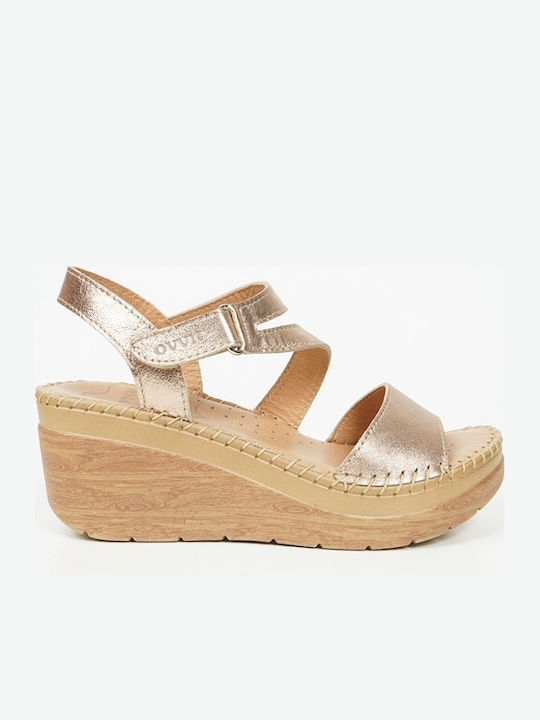Anatomic Women's Leather Platform Shoes Gold
