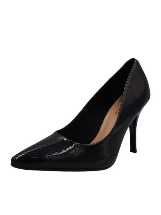 Patent Leather Pointed Toe Black Heels