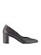 Leather Pointed Toe Black Heels