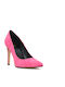 Leather Pointed Toe Fuchsia High Heels Women's