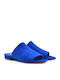 Designer Flat Δερμάτινα Mules σε Μπλε Χρώμα