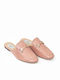 Flat Δερμάτινα Mules σε Ροζ Χρώμα
