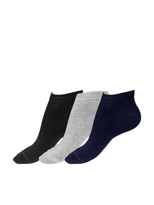 K Socks Women's Solid Color Socks Black/Blue/Grey 3Pack