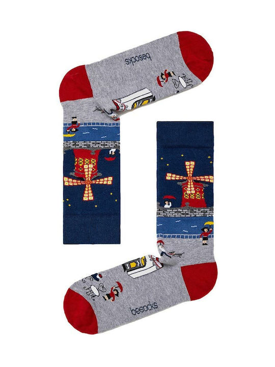 Чорапи от органичен памук Besocks Beparis, тъмносини 52421us000038-bl