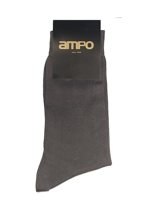 Ampo Socks Ανδρικές Μονόχρωμες Κάλτσες Γκρι