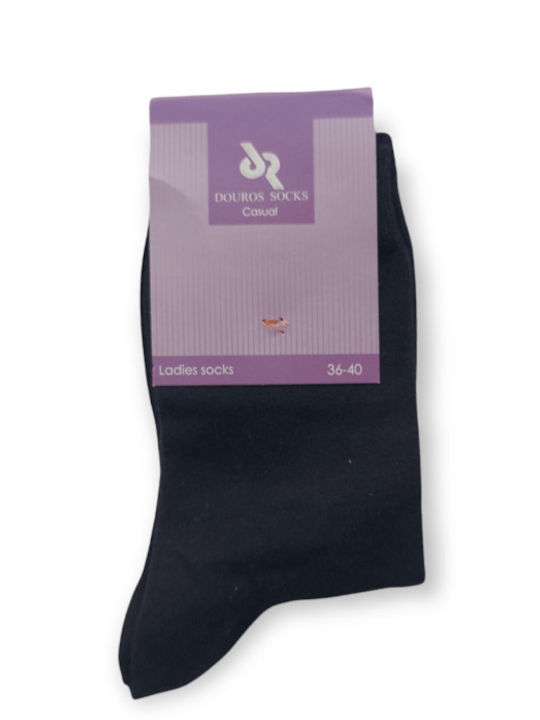 Douros Socks Γυναικείες Μονόχρωμες Κάλτσες Μπλε