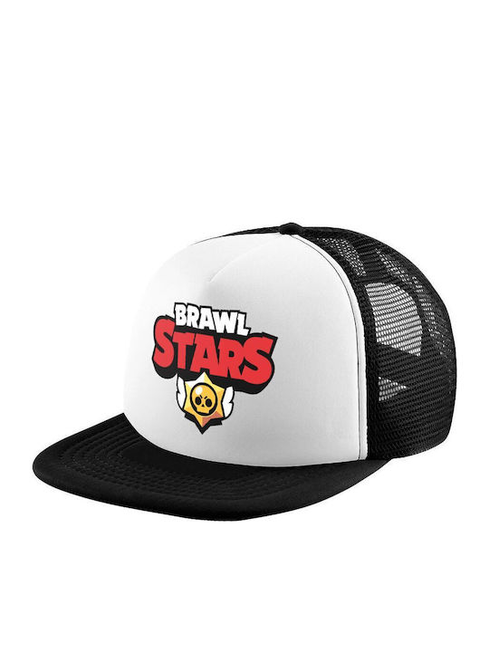 Brawl Stars Καπέλο Ενηλίκων Soft Trucker Δίχτυ Black White Polyester Ενηλικων Unisex One Size