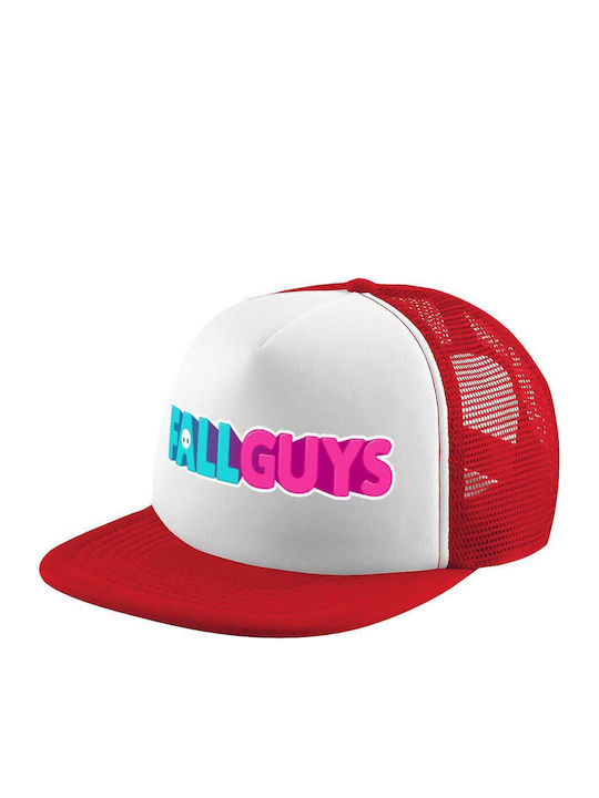 Fall Guys Καπέλο Ενηλίκων Soft Trucker Δίχτυ Red White Polyester Ενηλικων Unisex One Size