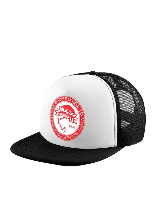 Olympiacos Adult Soft Trucker Mesh Cap Black Wh...