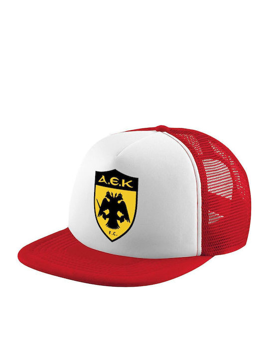 AEK Adult Cap Soft Trucker Mesh Red White Polyester Adult Unisex One Size