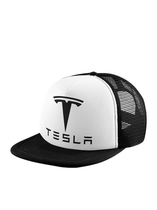 Tesla Motors Καπέλο Ενηλίκων Soft Trucker Δίχτυ Black White Polyester Ενηλικων Unisex One Size