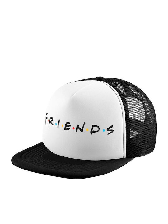 Friends Καπέλο Ενηλίκων Soft Trucker Δίχτυ Black White Polyester Ενηλικων Unisex One Size
