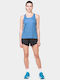 Women's Athletic Blouse Sleeveless with Sheerness Island/tidal Light Blue