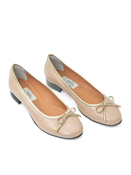 Anatomic Patent Leather Ballerinas Gold