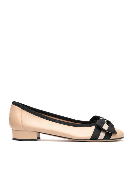 Leather Ballerinas Leather Beige