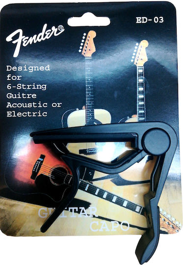 Ed-03 Capo Fender Electric Acoustic Black Metal