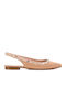 Δερμάτινες Γυναικείες Μπαλαρίνες Slingback σε Μπεζ Χρώμα