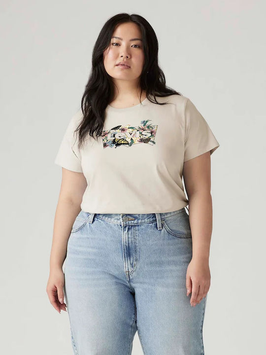 Levi's Damen T-Shirt Blumen Weiß