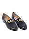 Leather Women's Moccasins in Blue Color