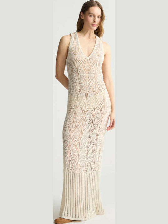 Summer Maxi Knitted Beige Dress