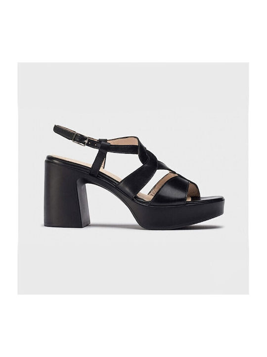 Wonders Leather Sandals Black
