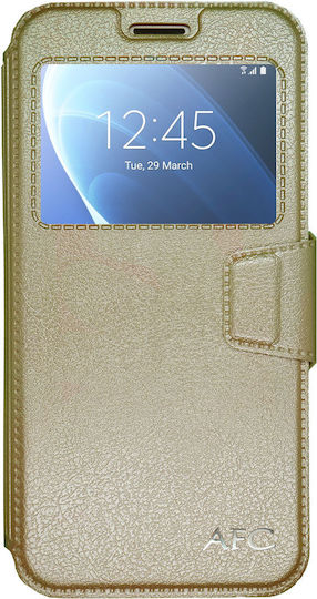 Case Huawei P20 Wallet Type Magnetic Closure Flip-view Stand Golden
