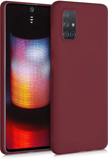 Husă Cu Efect Mat Compatibil Samsung Galaxy A72 Din Silicon Ultra-Subțire Flexibil Team Mobile Burgundy