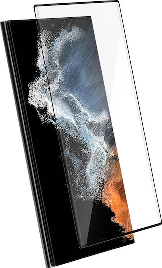 Folie Protectie Samsung Galaxy S22 Ultra 5G Sticla Dură Glas Protectiv Fingerprint Funcțional Negru Outline 9h Mx6d Gekko Mobile