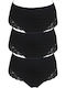 High Waist Women's Slip 3Pack Black