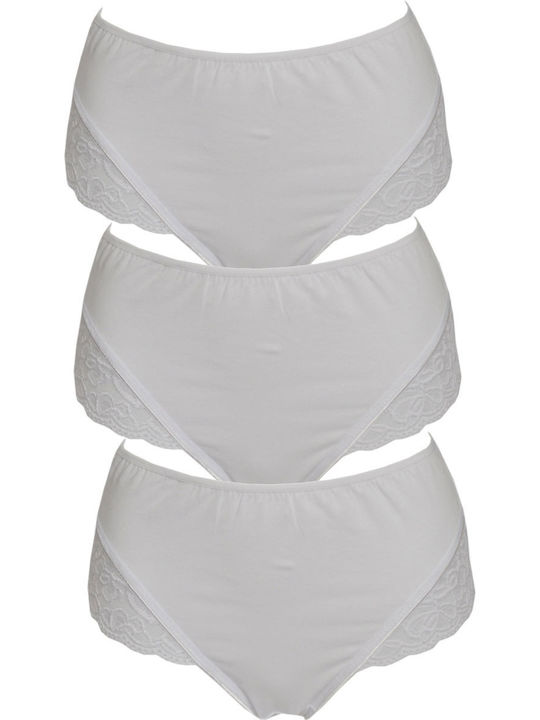 Hohe Taille Damen Slip 3Pack White