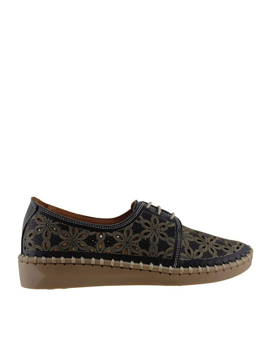 On the Road Women's Leather Oxford Shoes Black
