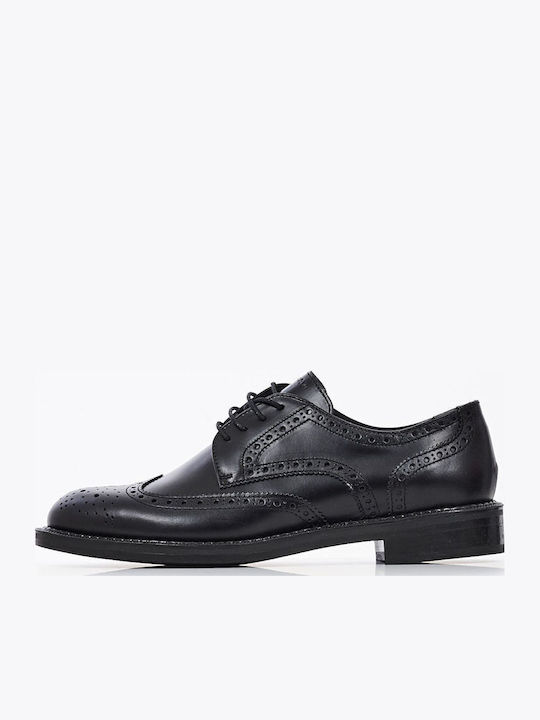 Leder Damen Derby in Schwarz Farbe
