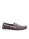 Men's Leather Boat Shoes Gray